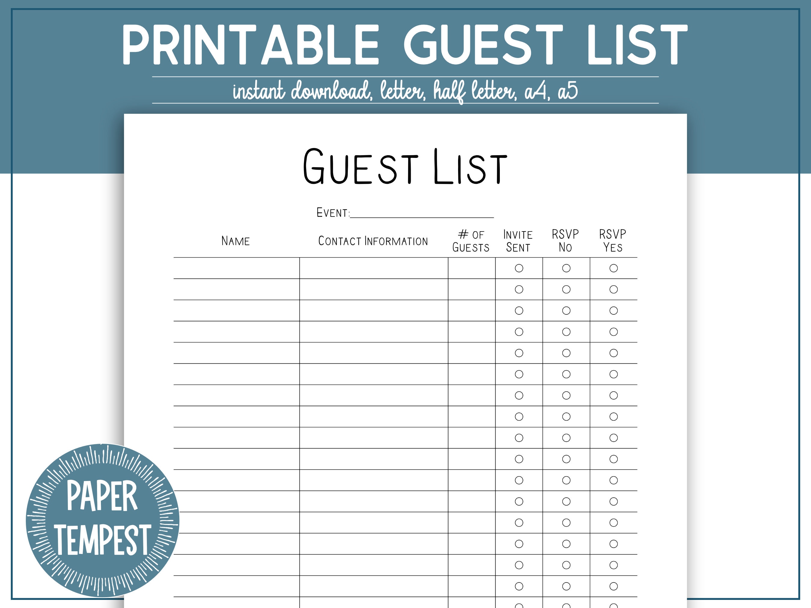 printable wedding rsvp checklist