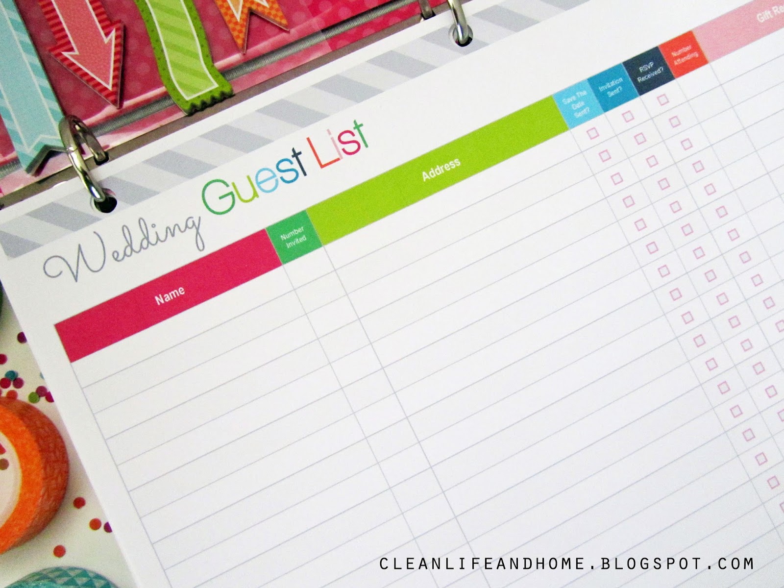 printable wedding rsvp checklist