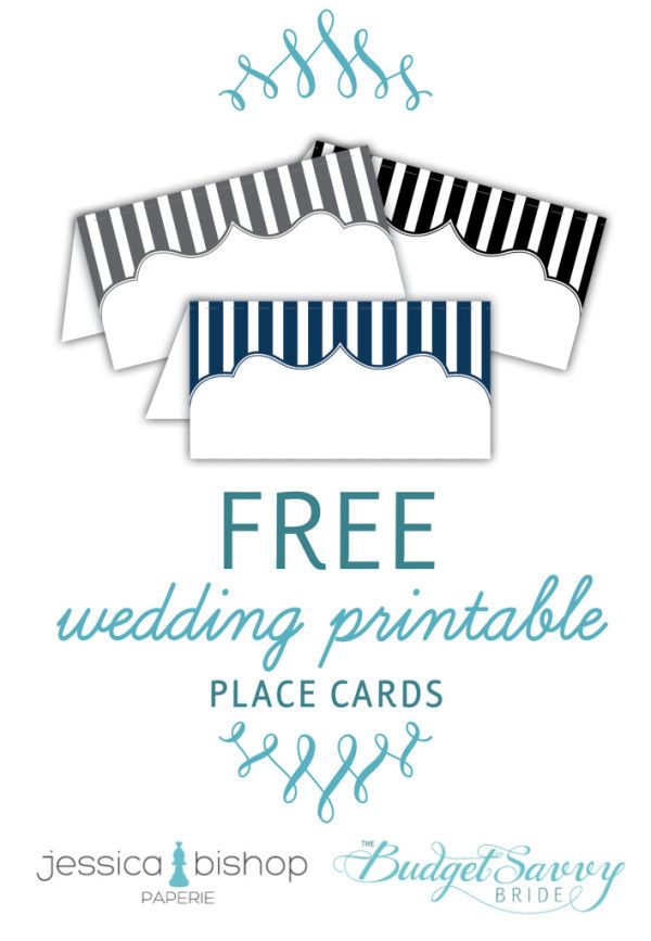Free Printable Striped Place Cards