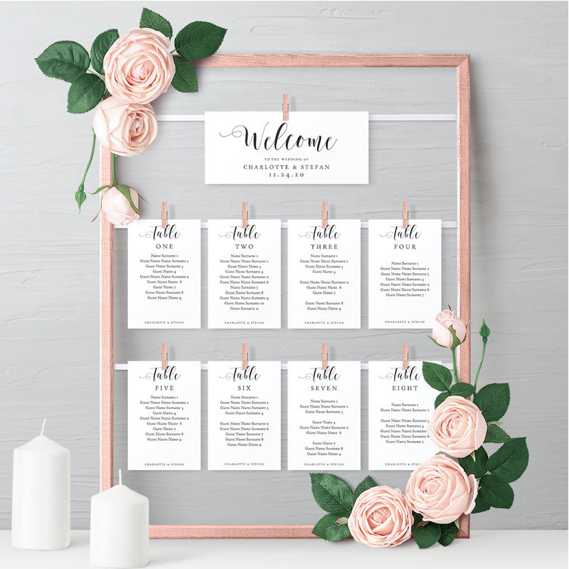 Wedding Seating Plan Cards