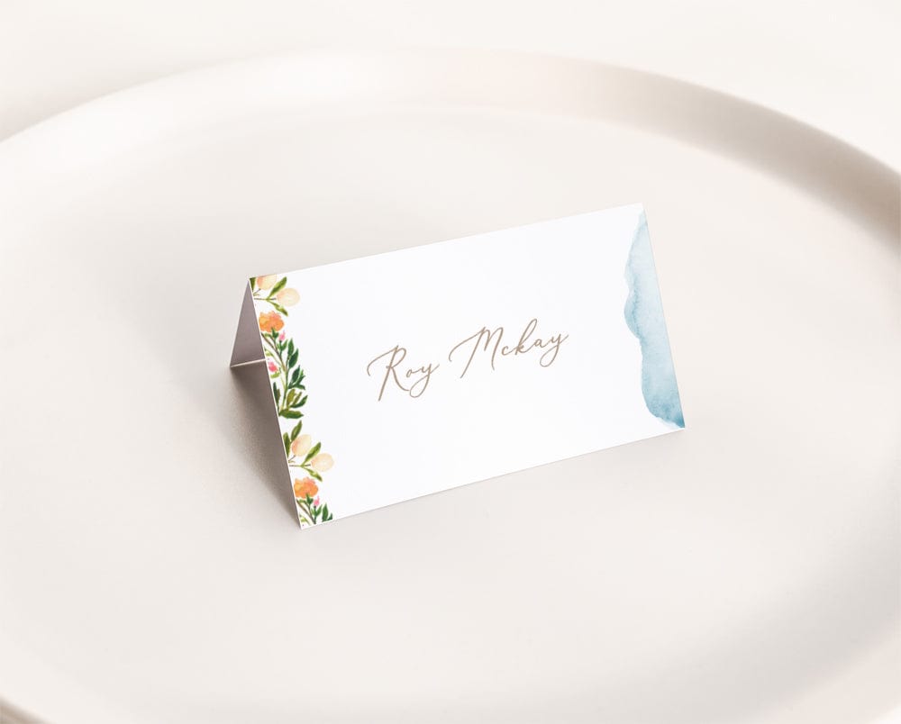 Watercolour Wedding Place Name Card Templates - TimberWink Studio AU