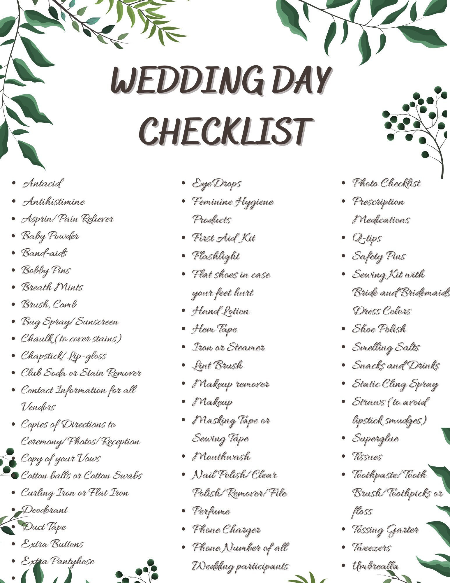 printable wedding to do list uk