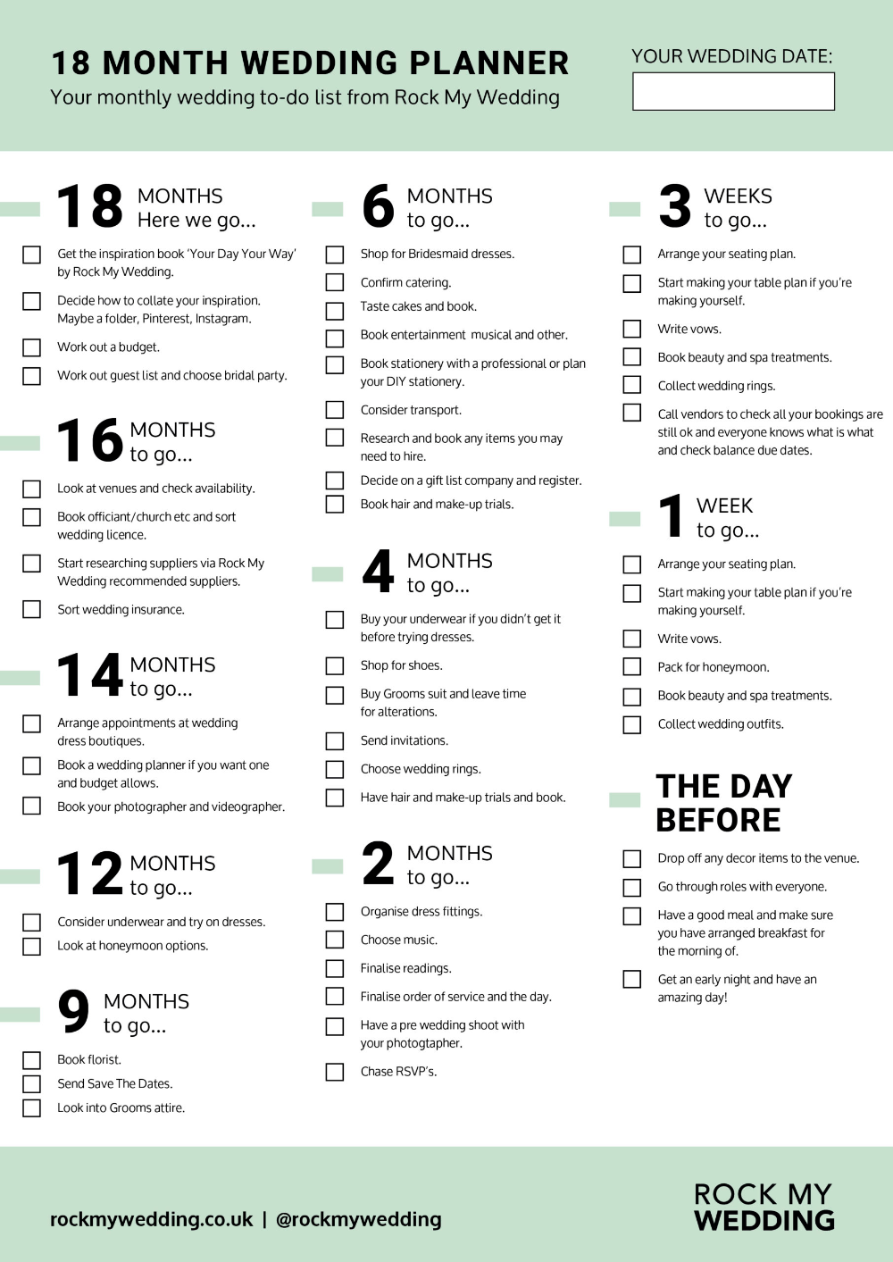 18 Month Wedding Planning Checklist (Because Lists Are Life ...