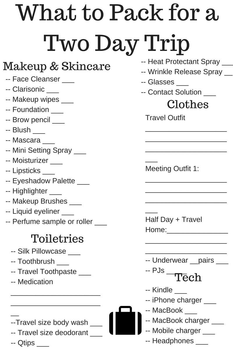 What to Pack for a Quick Two Day Trip | Travel | Lifestyle Blogger