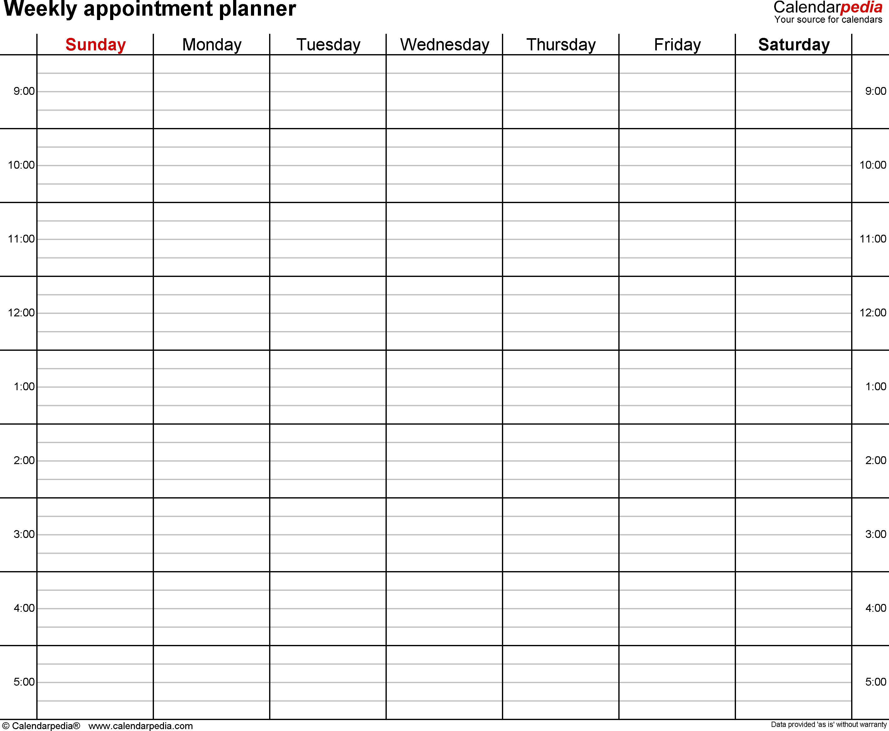 Free Weekly Planners in PDF format - 20+ Templates