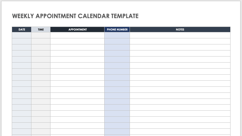 15 Free Weekly Calendar Templates | Smartsheet - Worksheets Library 15-free-weekly-calendar-templates-smartsheet-worksheets-library
