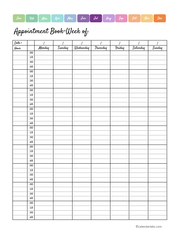 2023 Weekly Appointment Calendar Printable - Free Printable Templates