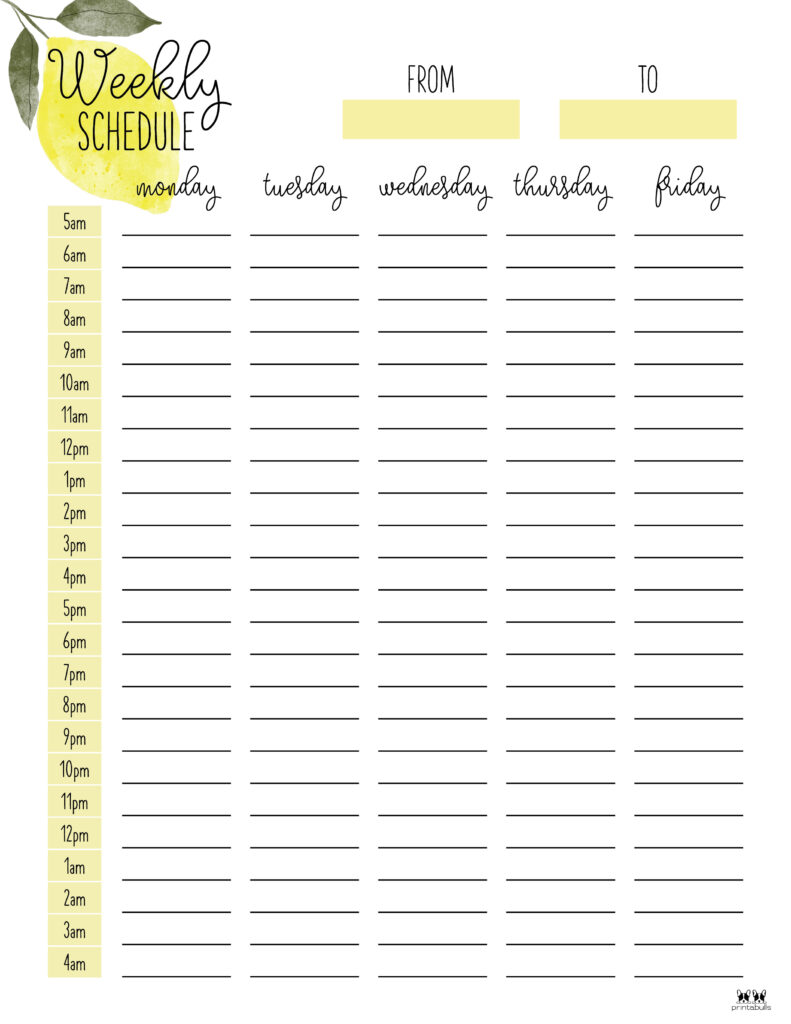 Hourly Planners - 20 FREE Printables | Printabulls