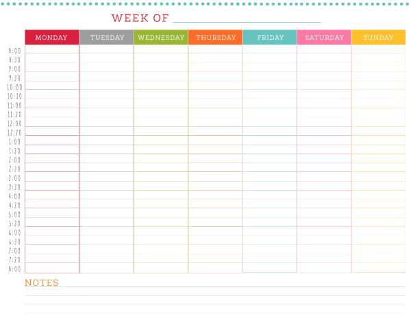 FREE Printable Weekly Schedule