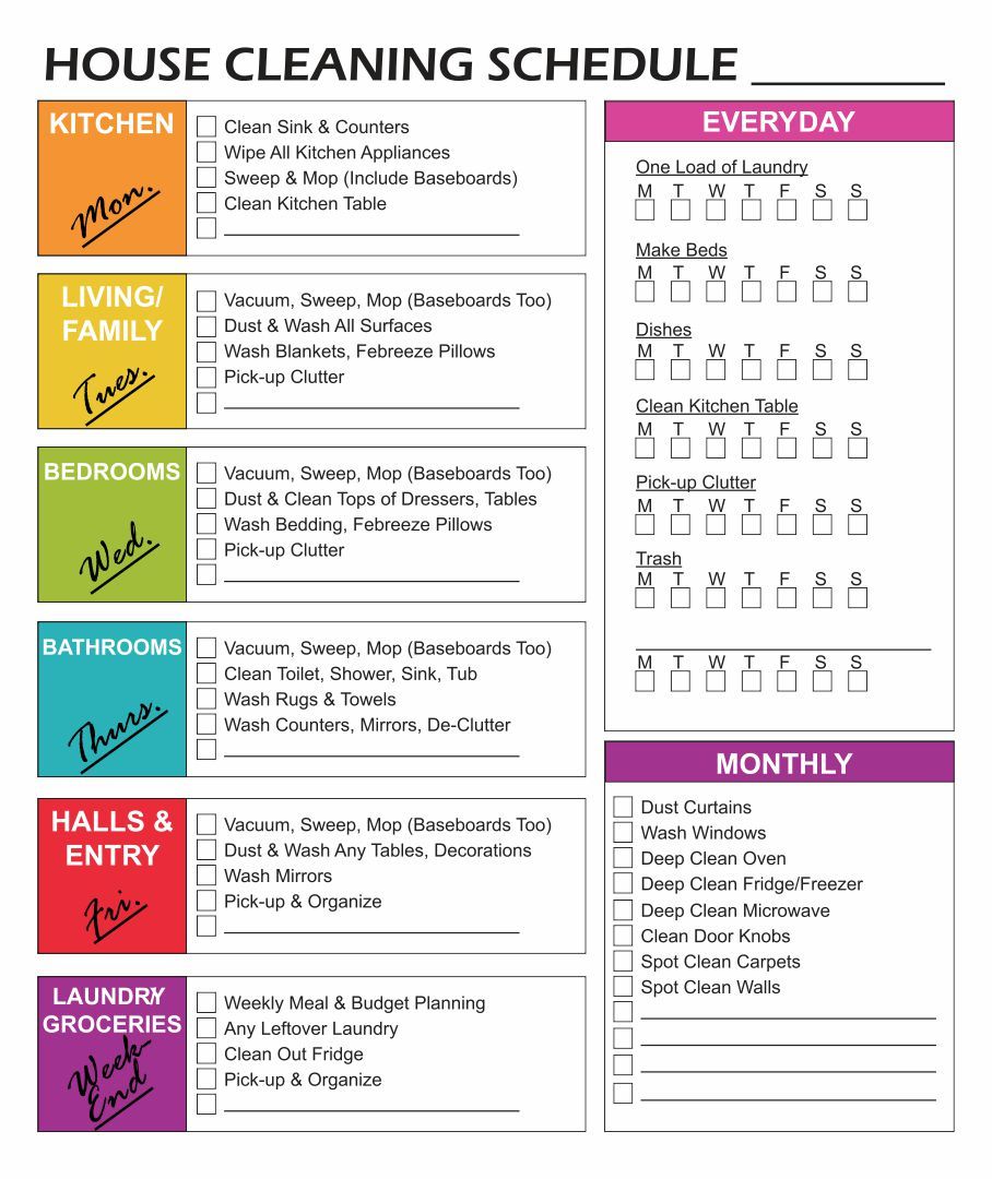 Monthly Cleaning Checklist - 10 Free PDF Printables | Printablee
