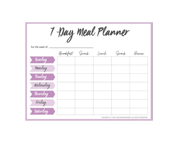 Meal Planner Printable Digital Meal Planner PDF Meal Planning ...
