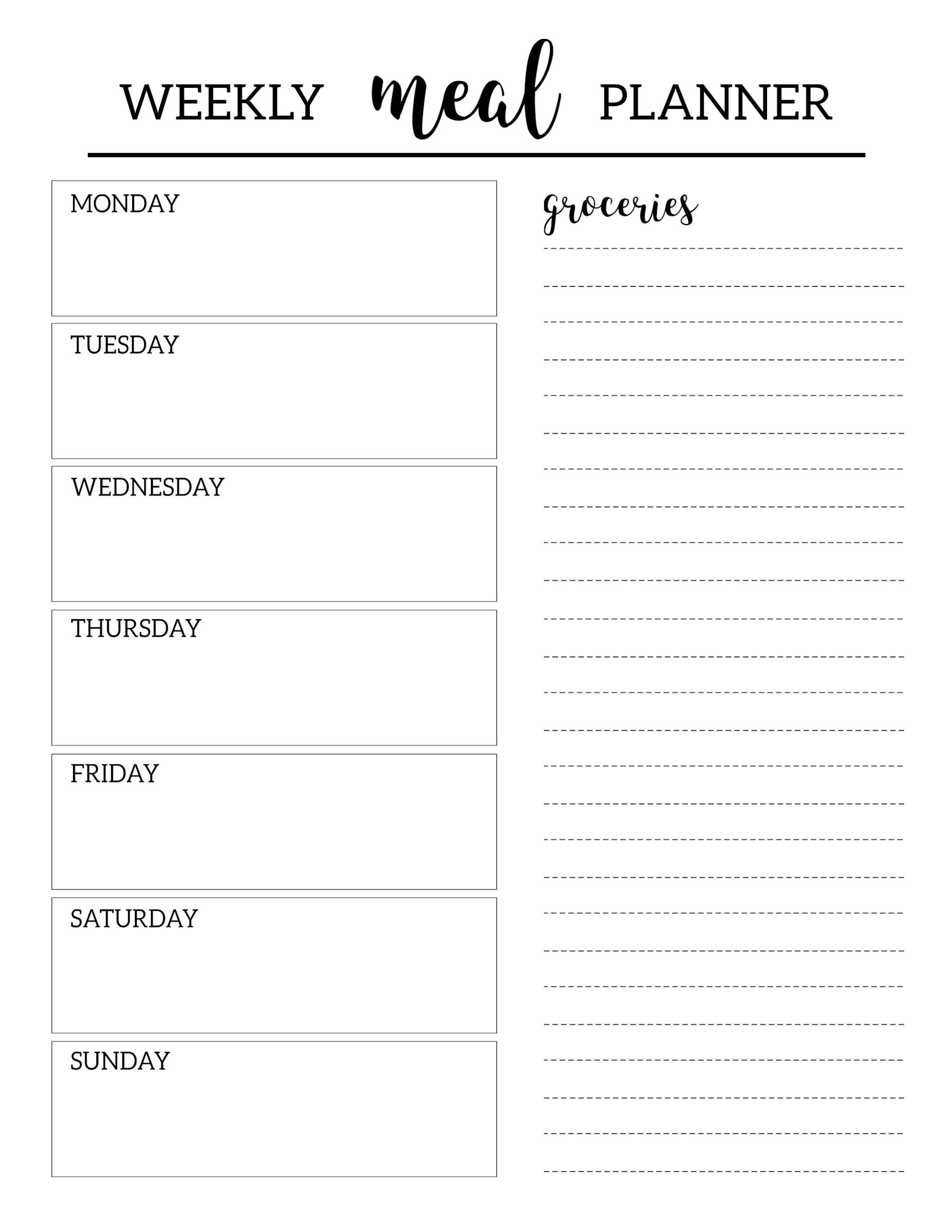 printable weekly menu planner pdf