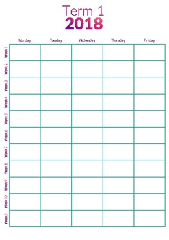 2018 Term Planner - Western Australia by twoaussieteachers | TPT