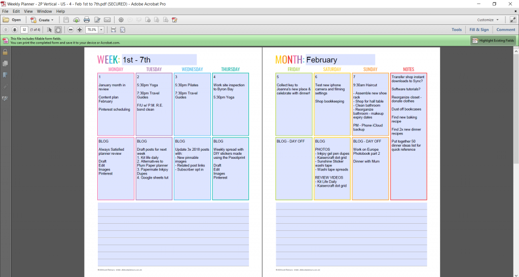 How long does it take to plan the week using an editable printable ...