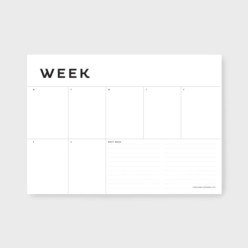 Sunday • Homeware Store, NZ • Stationery • Weekly Planner Pad - A4