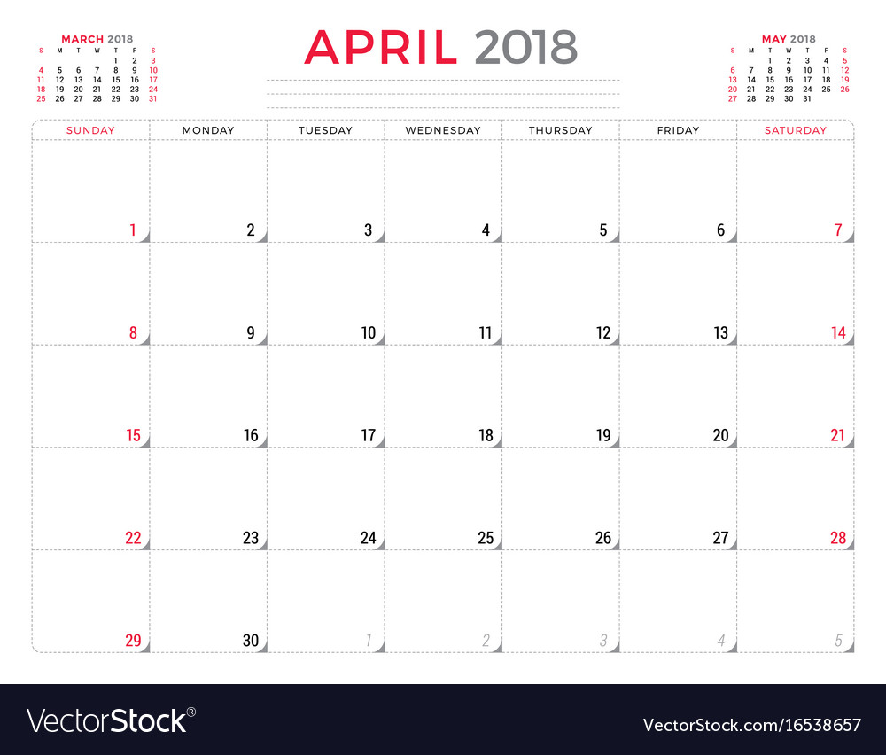 printable weekly planner april 2018