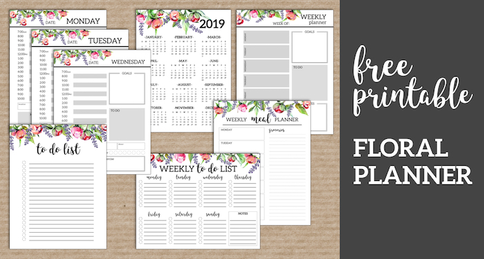 Floral Monthly Planner Template Pages Free Printable - Paper Trail ...
