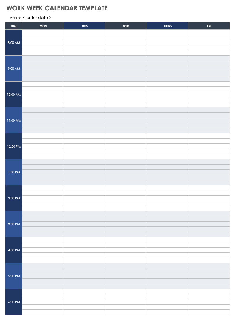 printable weekly planner for work