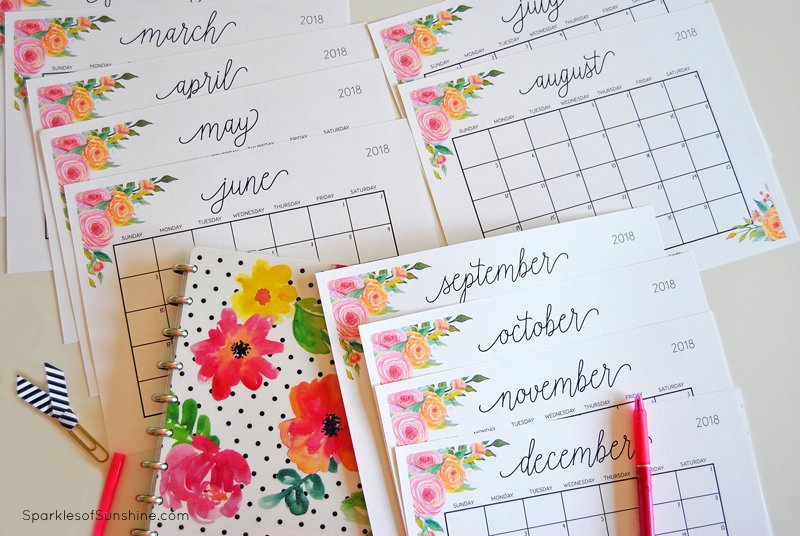 Free Printable 2018 Monthly Calendar With Weekly Planner ...