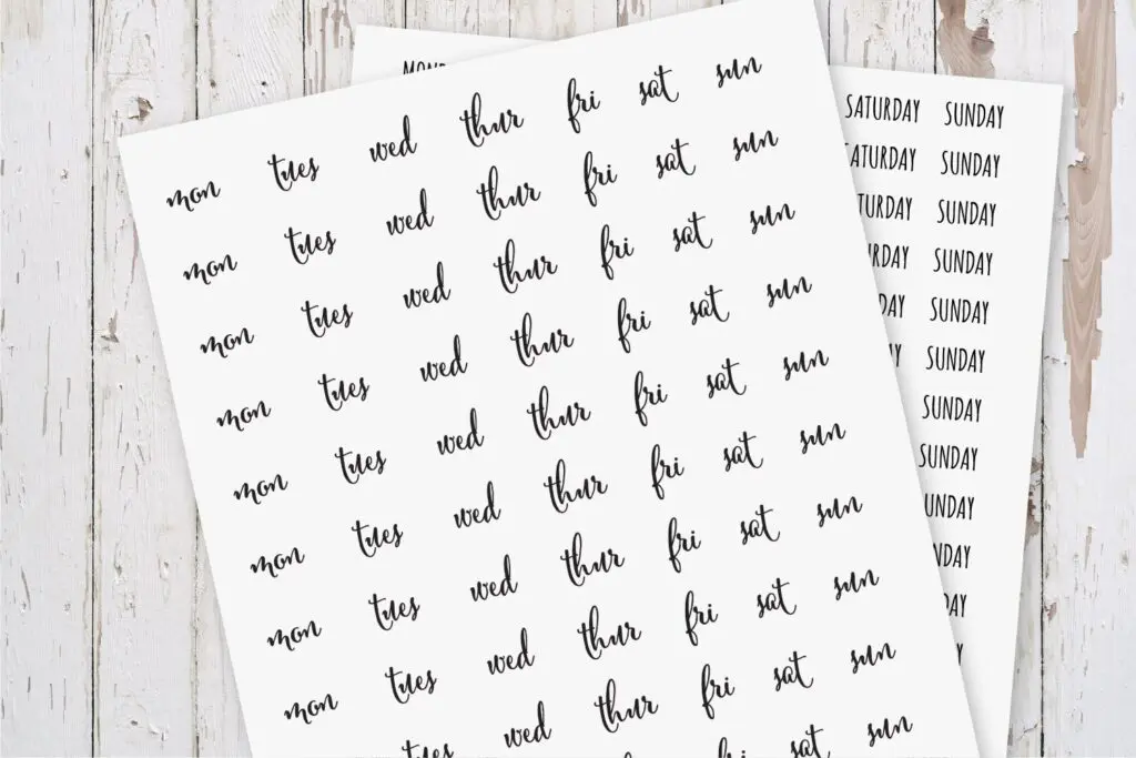 printable weekly planner stickers