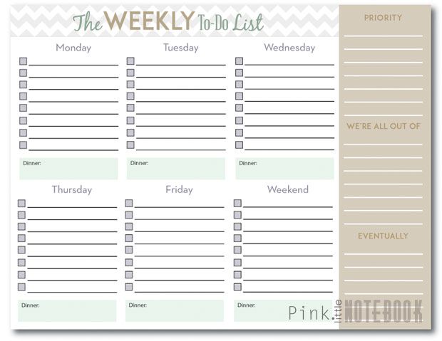 The Ultimate Weekly To-Do List (free printable) - Pink Little Notebook