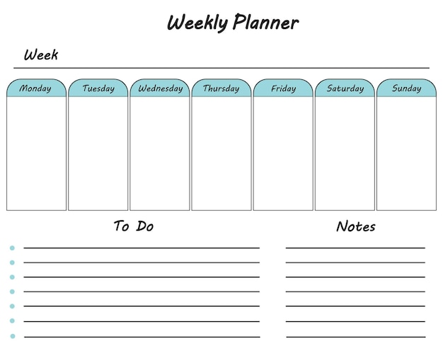 Premium Vector | Weekly Planner Template To Do List And Notes ...