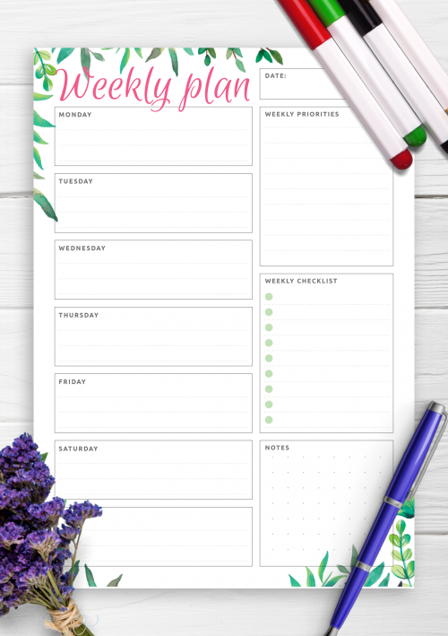 Printable Weekly Planner Templates - Download PDF