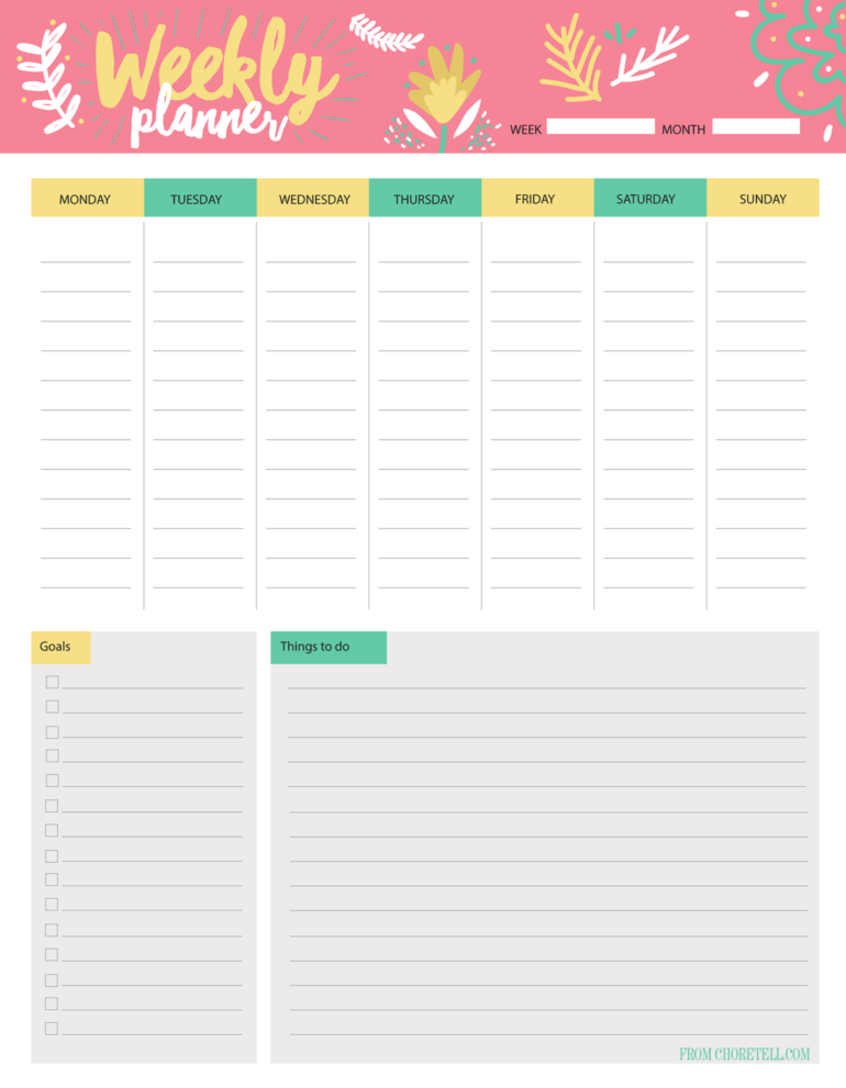 Weekly planner &  to-do list free download - Free printable ...