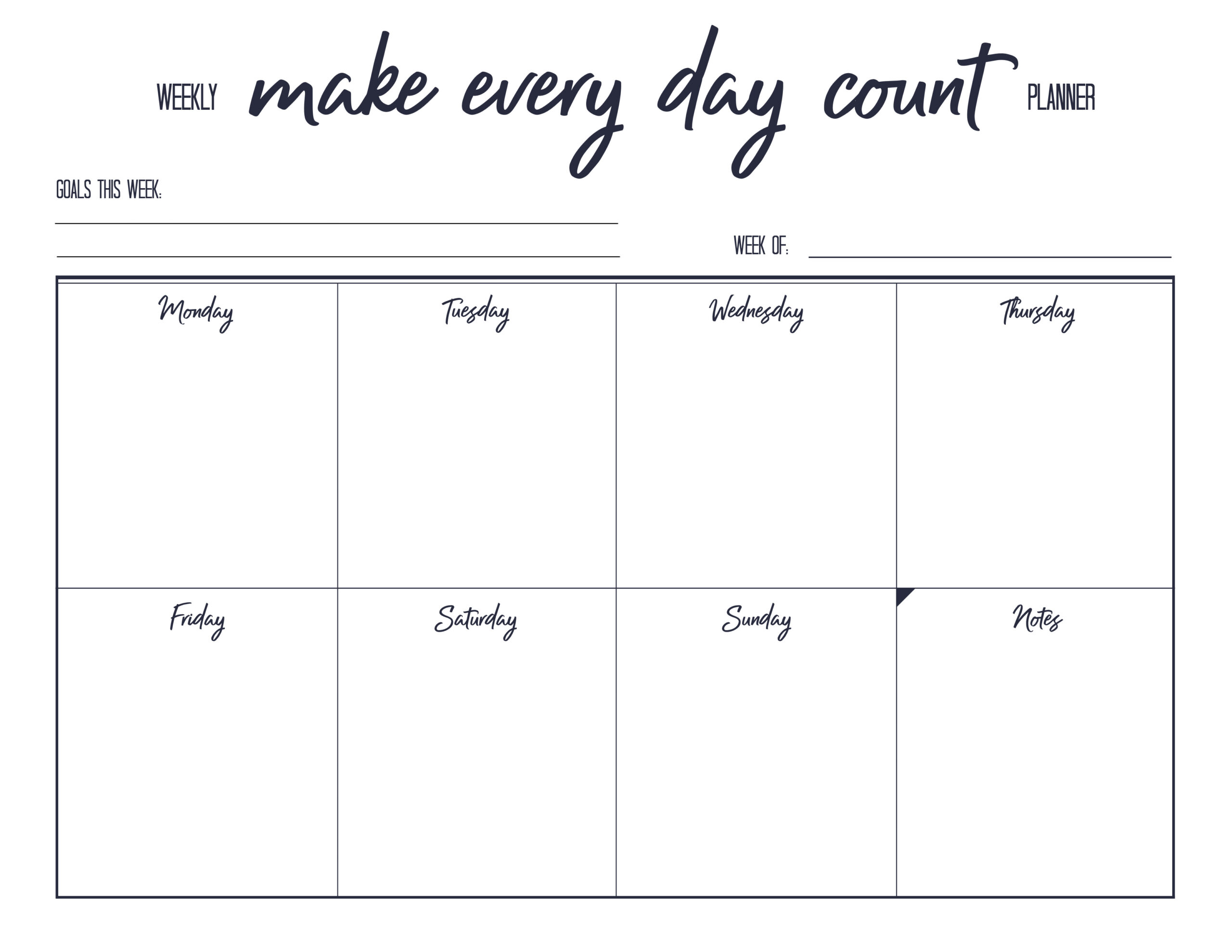 Free Printable Weekly Planner | The Happy Housie