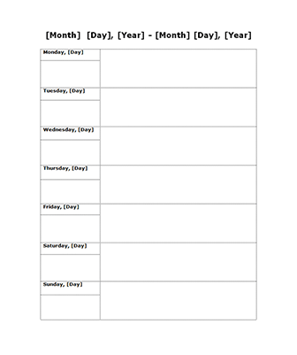 Free Weekly Blank Calendar Template - Printable Blank Yearly Calendars