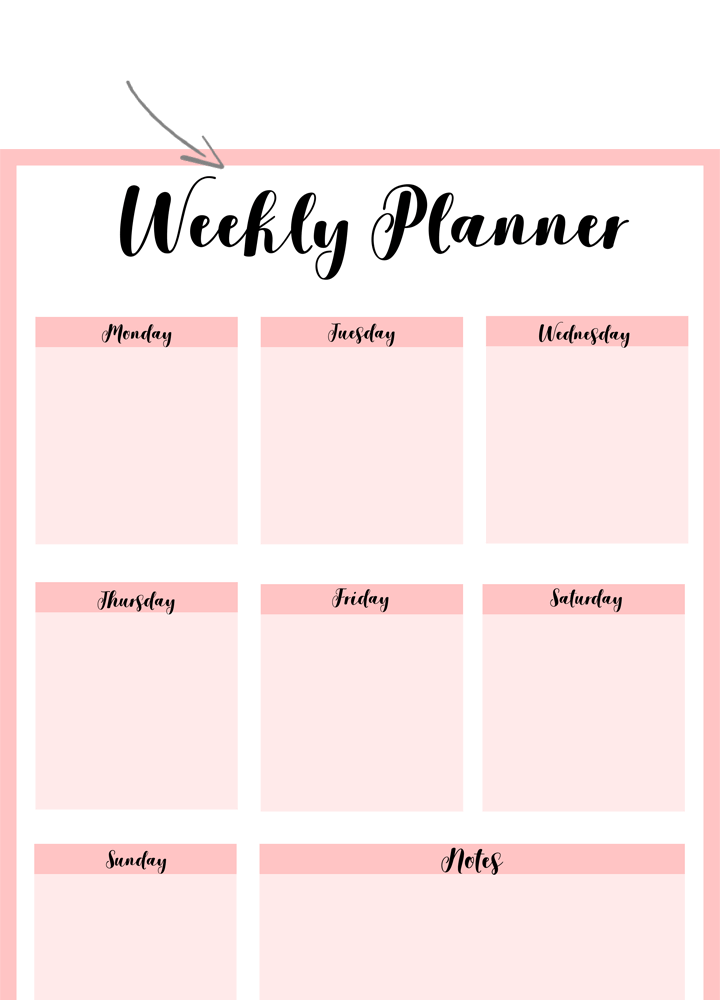 printable weekly schedule blank