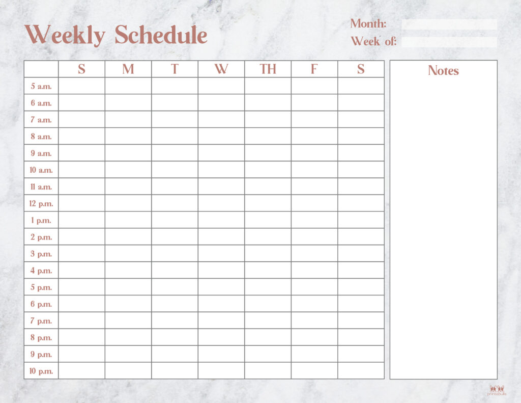Hourly Planners - 20 FREE Printables | Printabulls