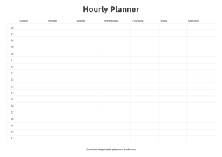 8 Hourly Planner Printable Templates - Download in PDF for Free