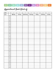 printable weekly schedule hourly
