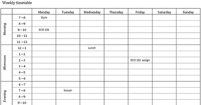 printable weekly study planner