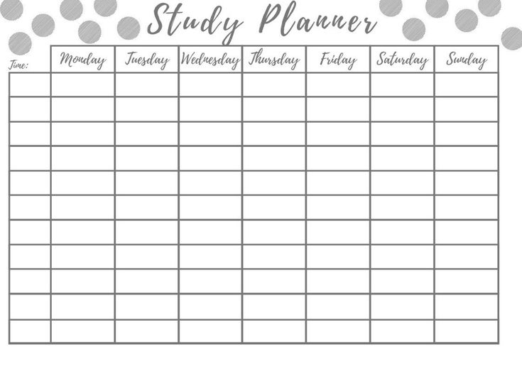 Study Planner Printable Revision Planning Weekly Exam Timetable ...