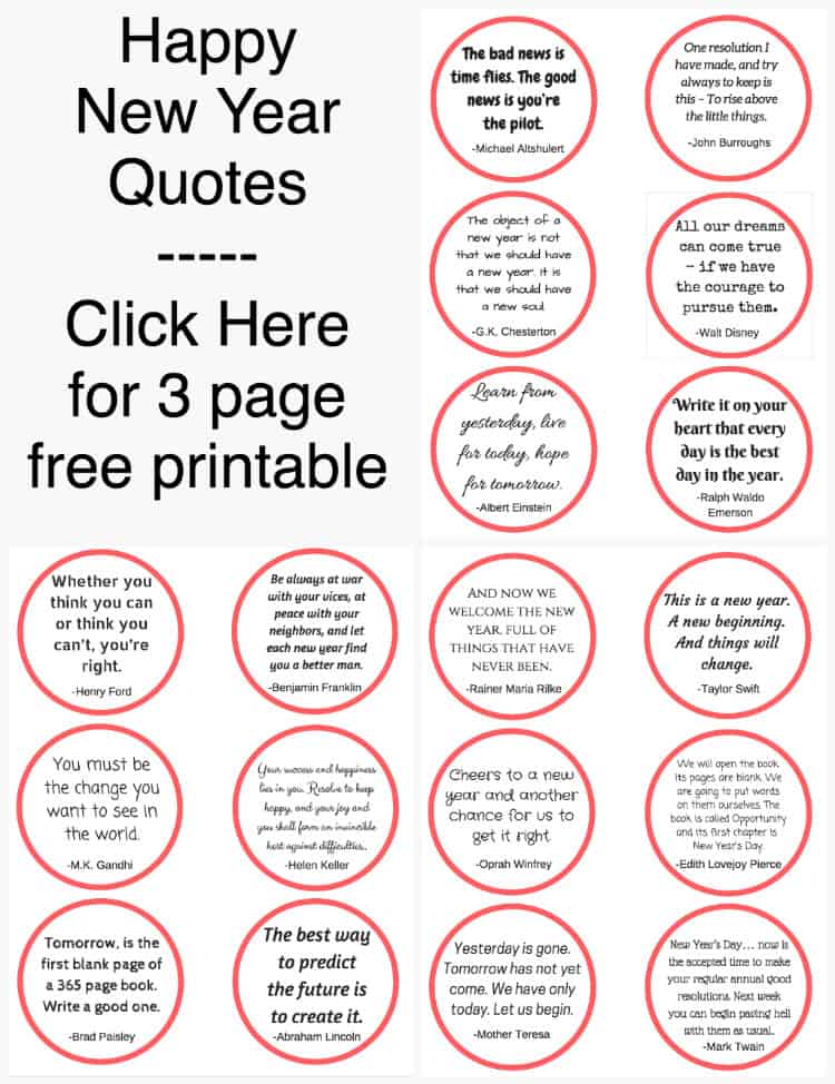 Happy New Year Quotes + Free Quotes Printable - Snappy Gourmet
