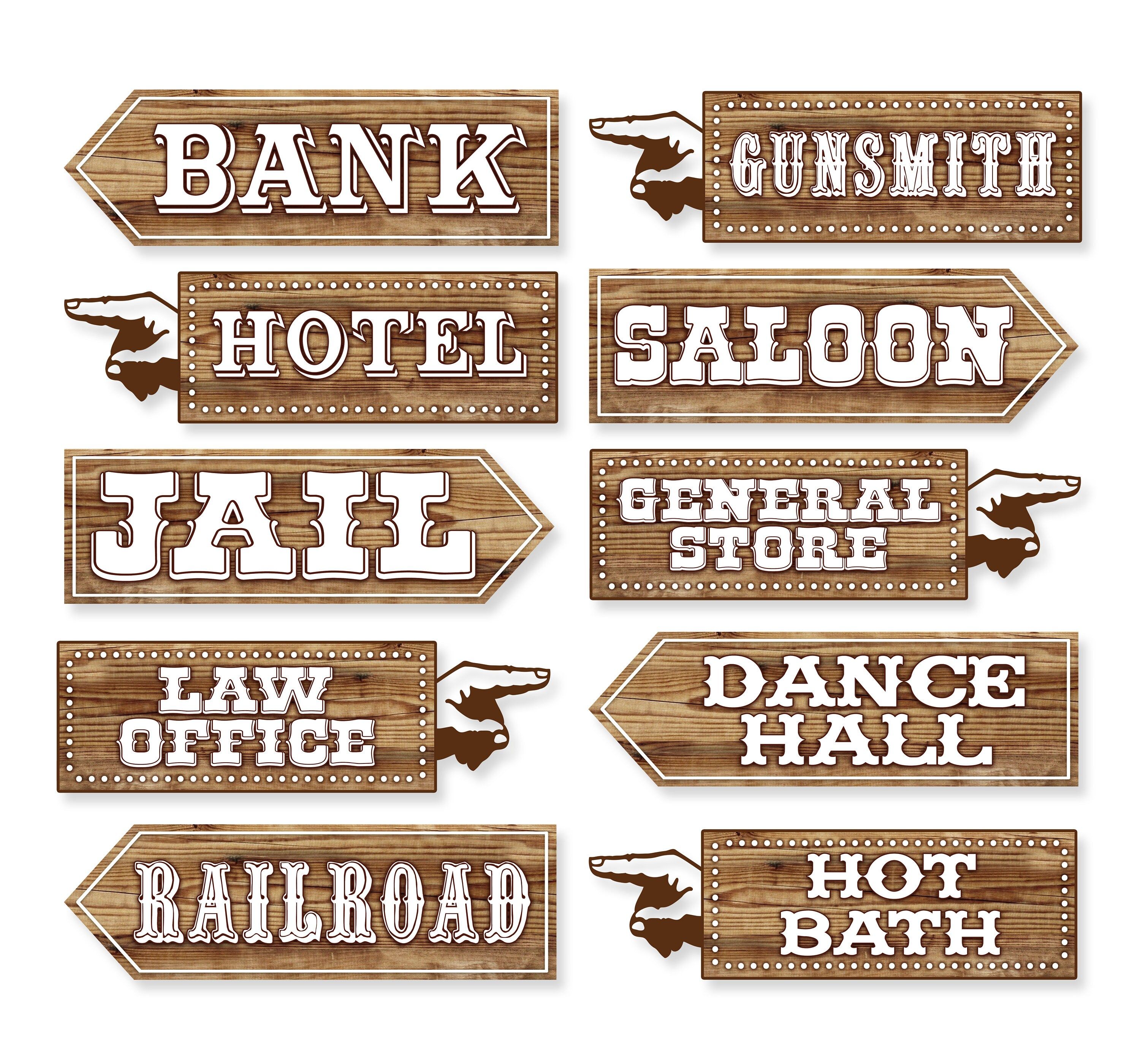 Western Party Printable Signs, Instant Download, Directional Signs ...