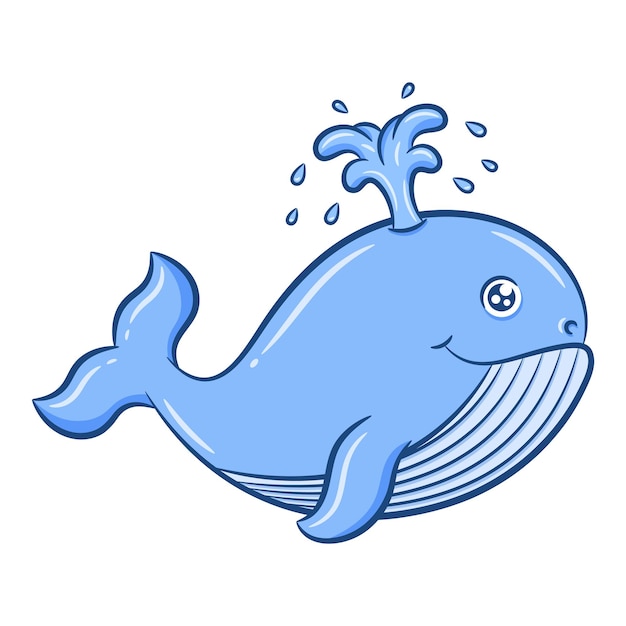 Premium Vector | Printable cute drawing whale for school and kids