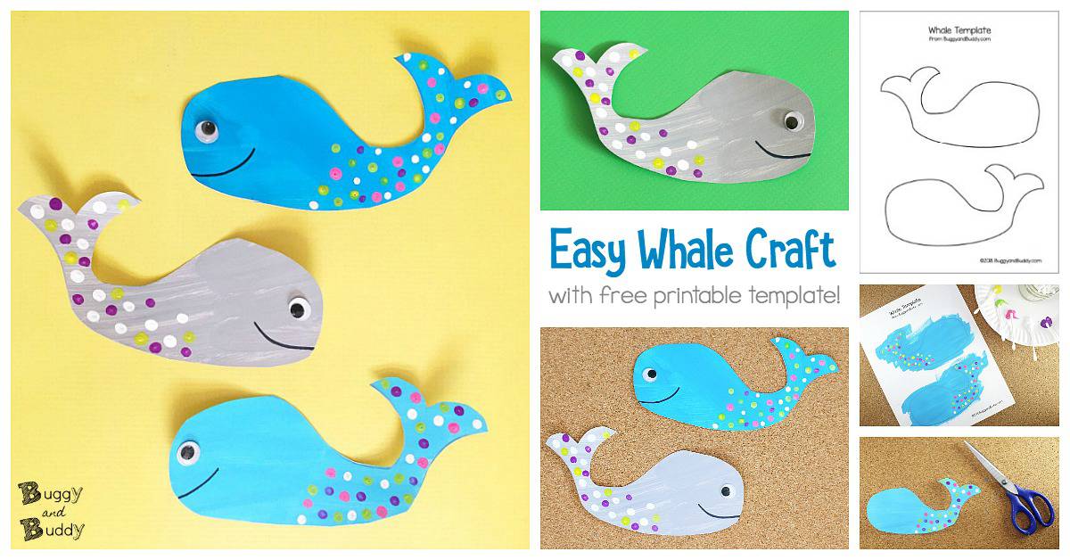 Whale Craft for Kids with Free Printable Template - Buggy and Buddy