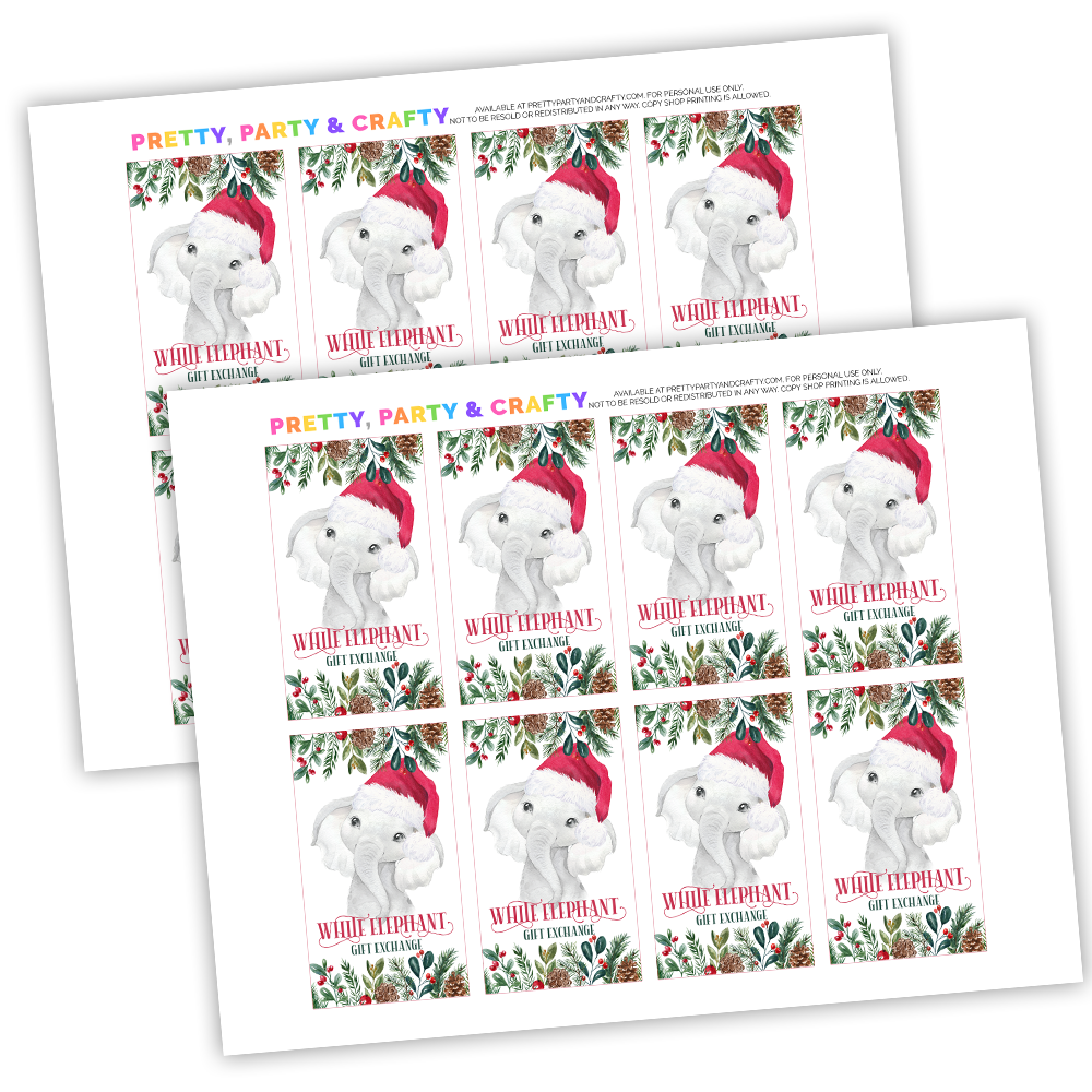 Printable White Elephant Gift Tags - Pretty Party & Crafty - Worksheets Library printable-white-elephant-gift-tags-pretty-party-crafty-worksheets-library