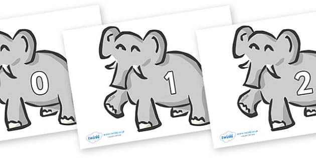 FREE! - Numbers 0-31 on Elephants (teacher made) - Twinkl