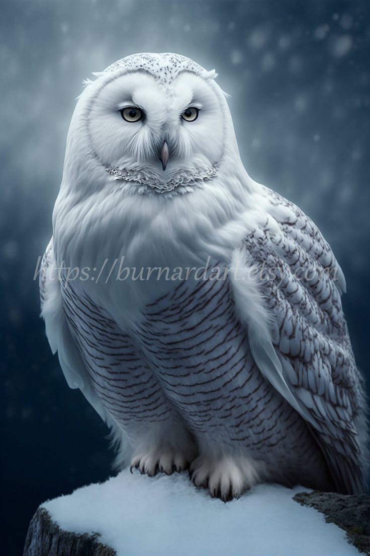 Digital Download Snowy White Owl Spirit Animal AI Generated Art ...