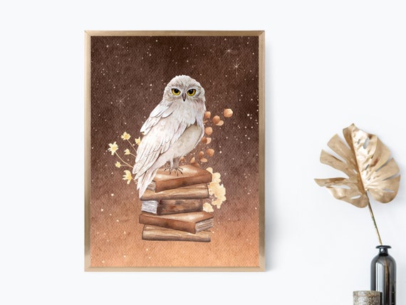 Magical Owl Art Printable Wall Art Fantasy White Owl Woodland ...