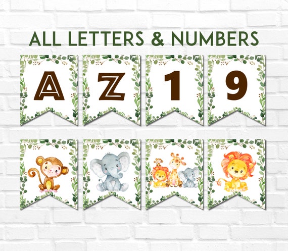 Printable Jungle Banner Safari Banner Party Animals Baby Shower ...