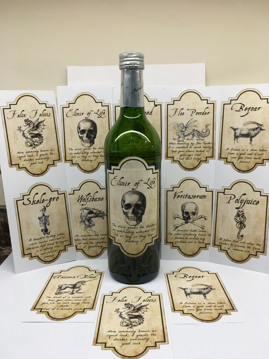 11 X HARRY POTTER POTION WINE BOTTLE LABELS SET OR CHOOSE LABELS ...