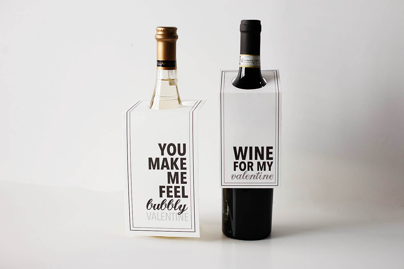 Free Printable Wine or Champagne Valentines - All for the Memories