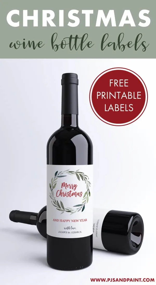 Christmas Wine Bottle Labels - Free Printable - Pjs and Paint