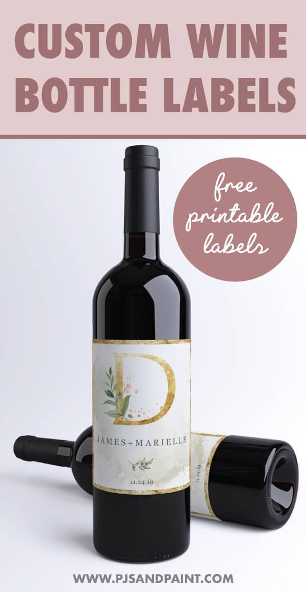 Free Printable Custom Wine Bottle Labels - Wedding Monograms