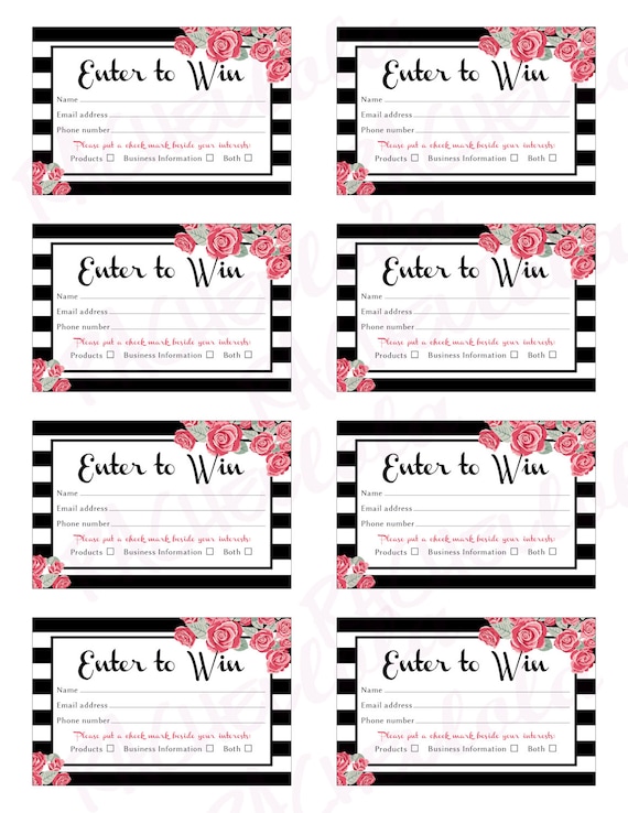 Printable Raffle Ticket Template, Door Prize Entry Form, Enter to ...